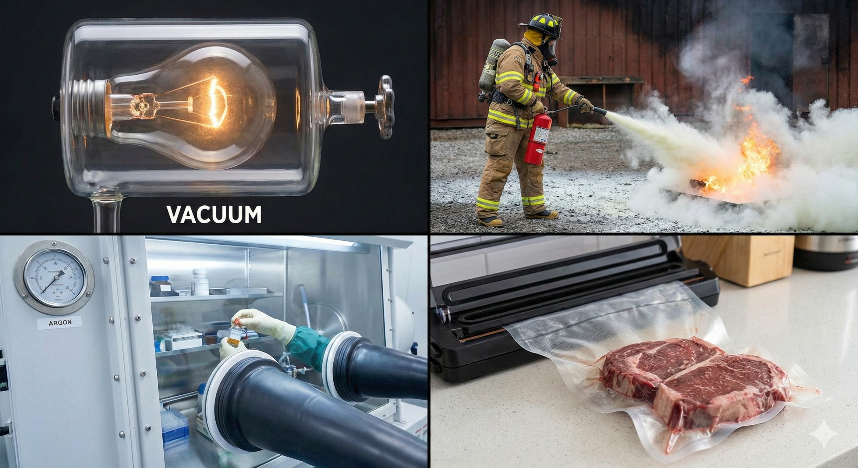 Vacuum sealed food illustrating oxidation prevention